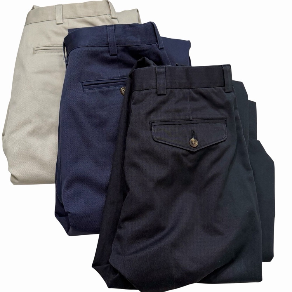 Lot Of 3 L.L.Bean Men's 31/32Cotton Chino Khaki Comfort Natural Fit